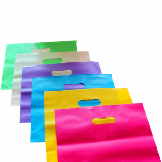 50Pcs/Lot Colorful Plastic Shopping Bag Reusable Recyclable Dustproof Clothes Underwear Cosmetics Gift Craft Sundries Pouches