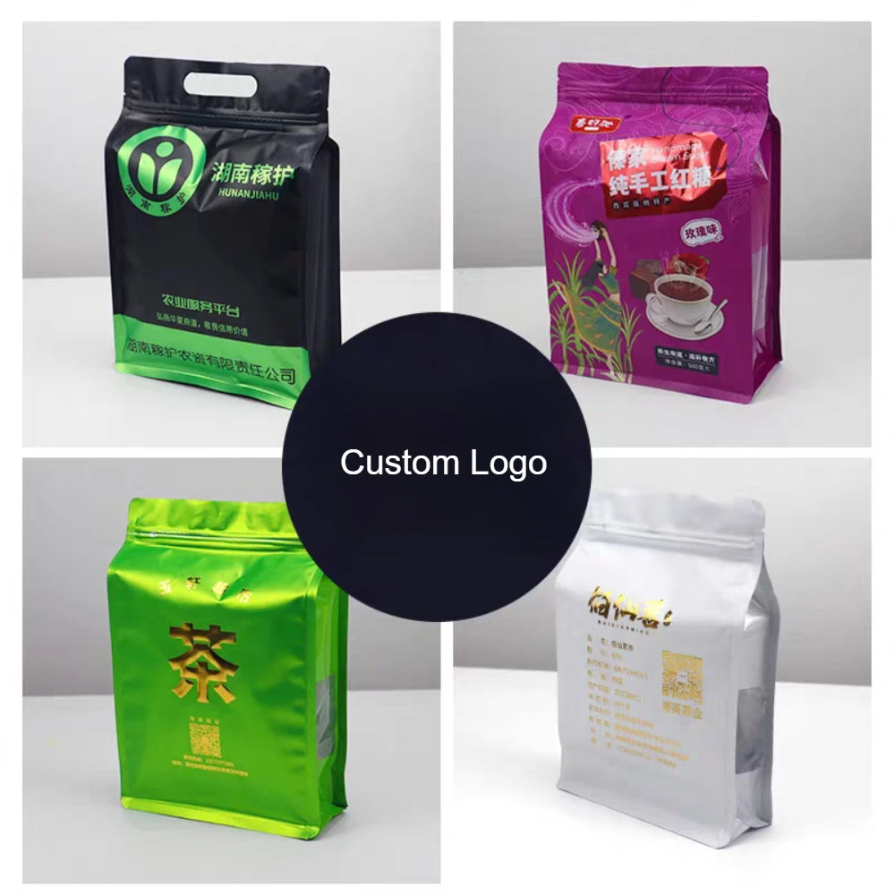 50 шт. многоразовых пакетов из алюминиевой фольги с застежкой-молнией, с прозрачным окошком для чая, кофе, закусок, конфет, термосвариваемых упаковок