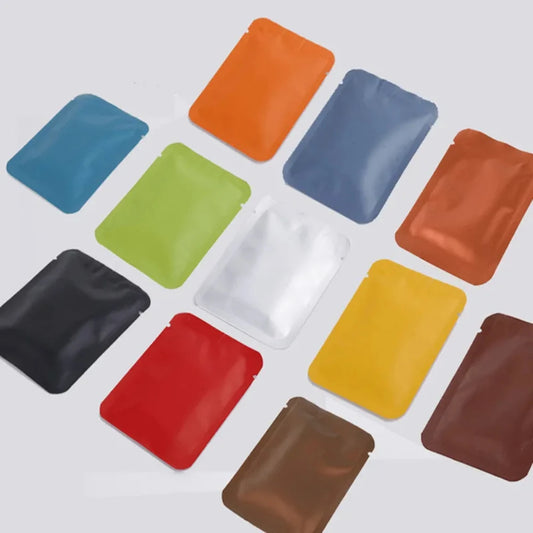 100Pcs Open Top Aluminum Foil Bags 2g-15g Tea Heat Sealing Pouches for Coffee Herbs Sugar Shampoo Powder Salt Packaging