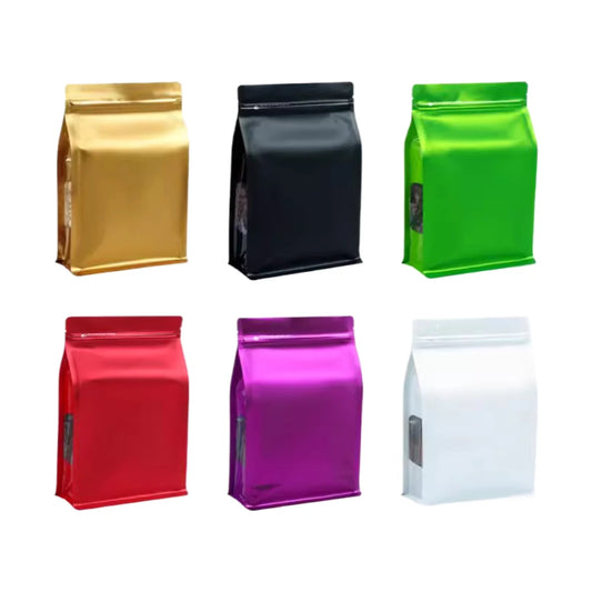 50Pcs Colorful Eight Sided Self Sealing Bag Zip Lock Thickened Tea Cat Dog Food Feed Sealed Aluminum Foil Packaging Pouches
