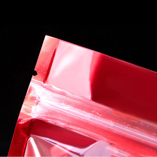 100Pcs/Lot Clear Aluminum Mylar Foil Zip Lock Stand Up Bag with Hang Hole Self Grip Seal Tear Notch Food Storage Pack Pouches