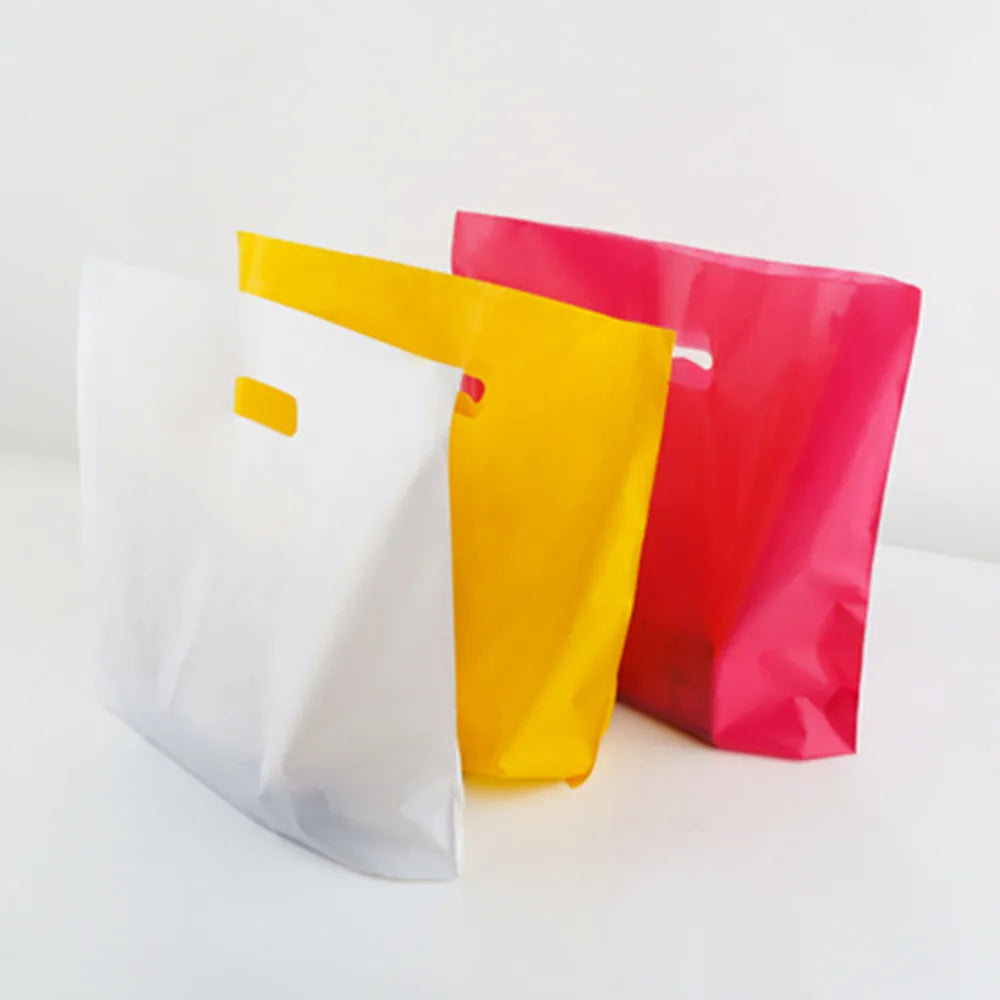 50Pcs/Lot Colorful Plastic Shopping Bag Reusable Recyclable Dustproof Clothes Underwear Cosmetics Gift Craft Sundries Pouches