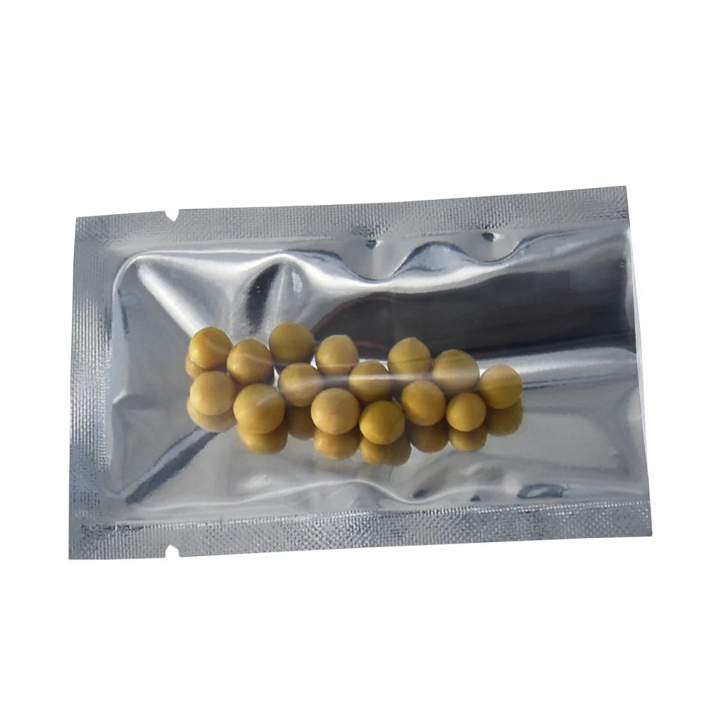 100Pcs/Lot Heat Vacuum Seal Disposable Food Snack Coffee Bean Pouches Clear Silver Mylar Foil Plastic Bag Open Top Tear Notch