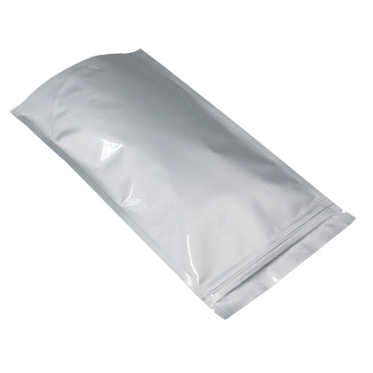 100Pcs/Lot Zip Lock Pure Aluminum Mylar Foil Stand Up Bag Self Seal Tear Notch Doypack Food Ground Coffee Bean Tea Storage Pack