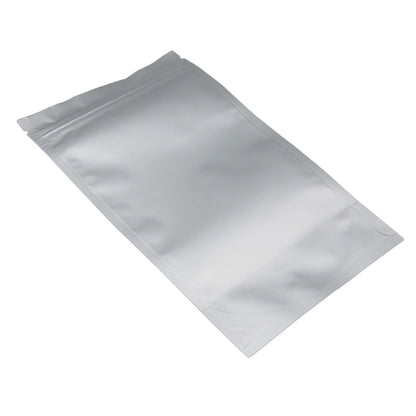 100Pcs/Lot Zip Lock Pure Aluminum Mylar Foil Stand Up Bag Self Seal Tear Notch Doypack Food Ground Coffee Bean Tea Storage Pack
