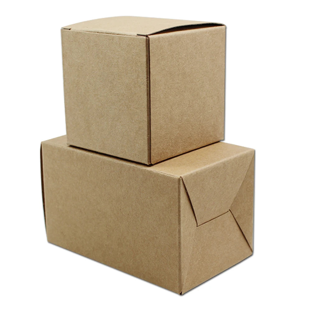 20Pcs Brown Kraft Paper Foldable Box For Gift Festival Wedding Snack Chocolate Candy Soap Recycable DIY Packaging Pack