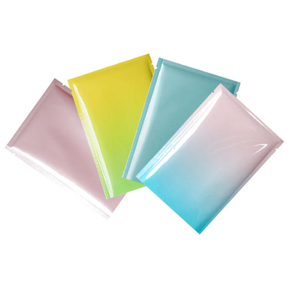 100Pcs Colorful Aluminum Foil Bag Open Top Tear Notch Food Candy Household Nut Snack Tea Recycable Storage Packaging Pouches