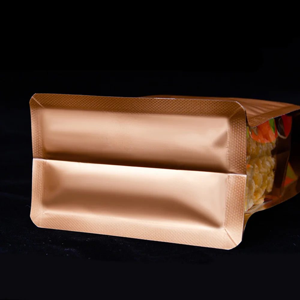 50Pcs/Lot Colorful Zip Lock Aluminum Mylar Foil Stand Up Bag with Clear Window Food Snack Candy Tea Coffee Bean Packing Pouches