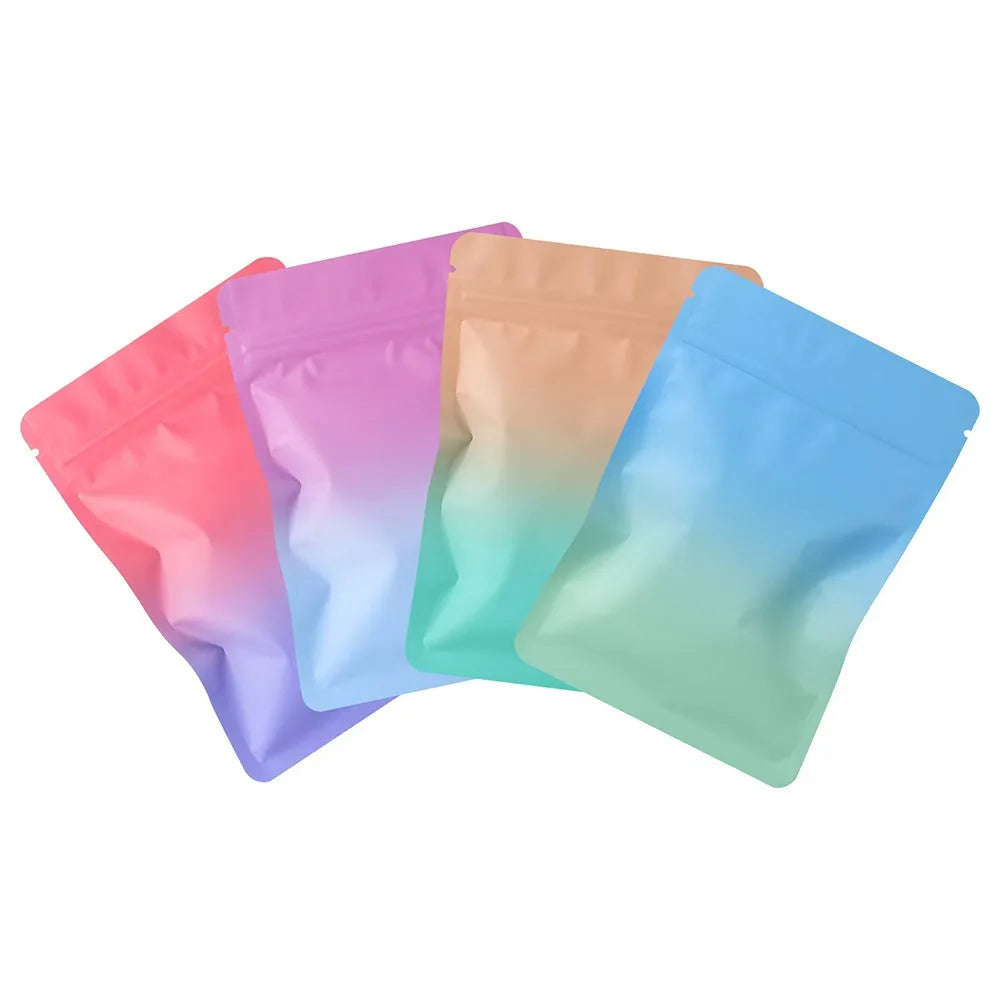 100Pcs Double Sided Frosted Mylar Bags Waterproof Flat Bottom Aluminum Foil Zip Lock Bags for Food Storage Crafting