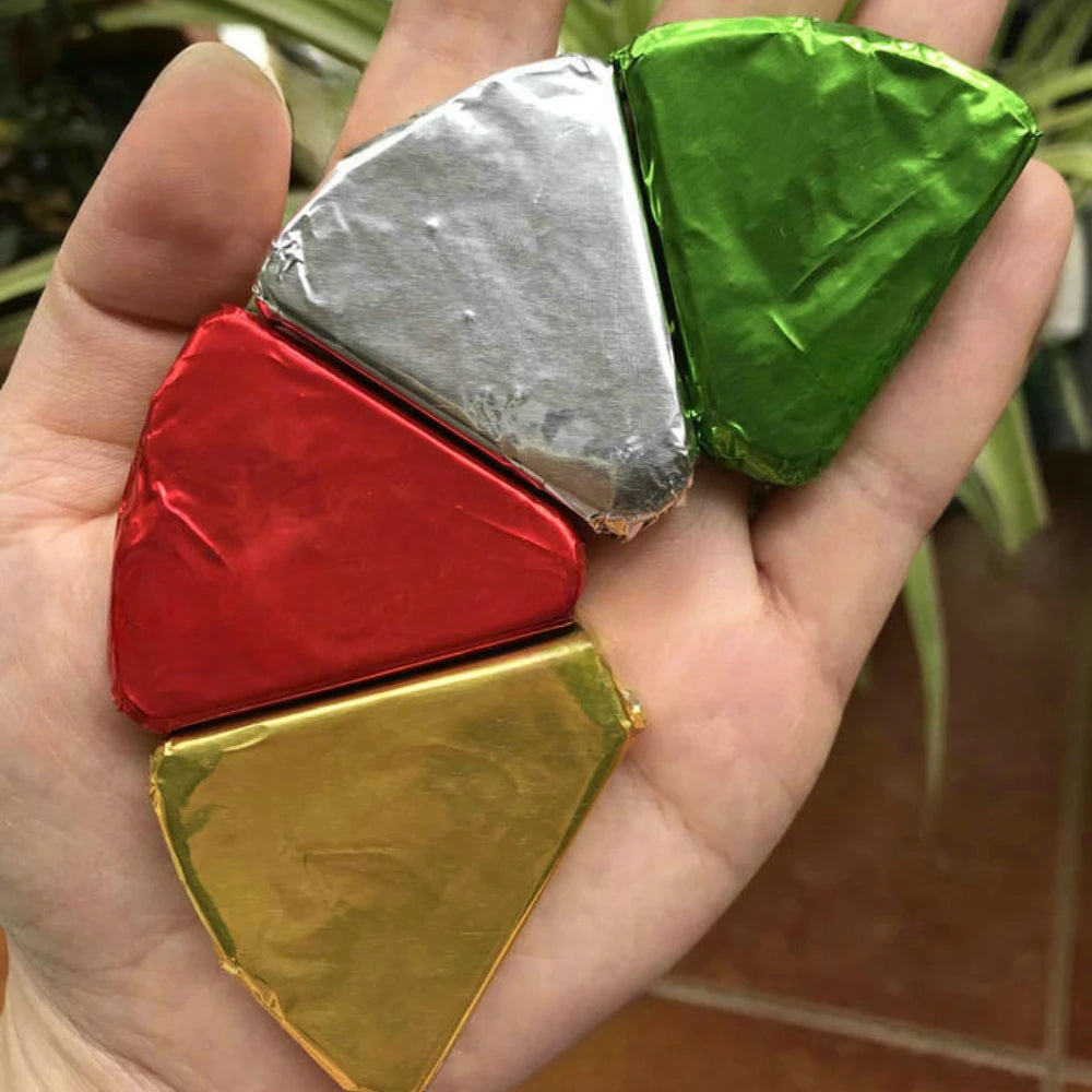 500Pcs Colored Aluminum Foil Paper Chocolate Candy Little Green Tea Glutinous Rice Egg Sesame Pill Pink Tin Paper