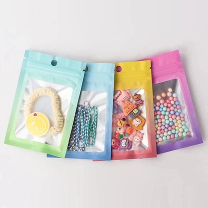100Pcs Mini Transparent Resealable Ziplock Jewelry Packing Bags Ideal for Nail Accessories Small Business Packaging Pouches