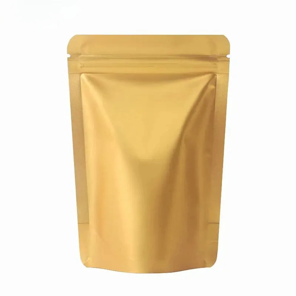 100Pcs Durable Moisture proof Zipper Seal Mylar Bags Vertical Matte Aluminum Food Storage Coffee Grocery Packaging Pouches