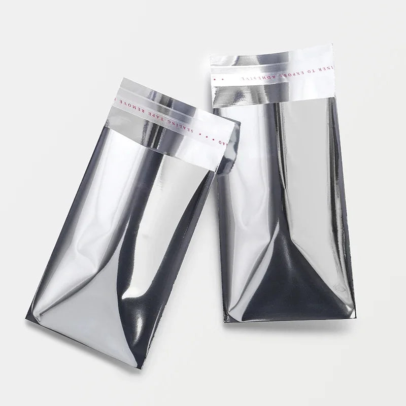 100Pcs Aluminum Foil Silver Self-adhesive Self-sealing Packaging Bags, Documents, Postcards, Small Business Batch Packaging Bag