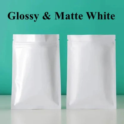 100 шт. многоразовых плоских глянцевых матовых алюминиевых фольгированных пакетов с застежкой-молнией, идеально подходящих для упаковки кофе, специй, семян, закусок, конфет и чая 