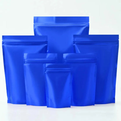 100Pcs Resealable Matte Aluminum Foil Ziplock Bags Stand Up Pouches for Coffee Snacks Tea Gifts Ideal for DIY Xmas Packaging