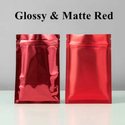 100 шт. многоразовых плоских глянцевых матовых алюминиевых фольгированных пакетов с застежкой-молнией, идеально подходящих для упаковки кофе, специй, семян, закусок, конфет и чая 