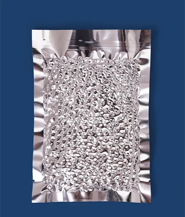100PCS Glossy Silver Open Top Aluminum Foil Bag Heat Sealing Meat Beaf Chocolate Ground Coffee Powder Vacuum Storage Pouches