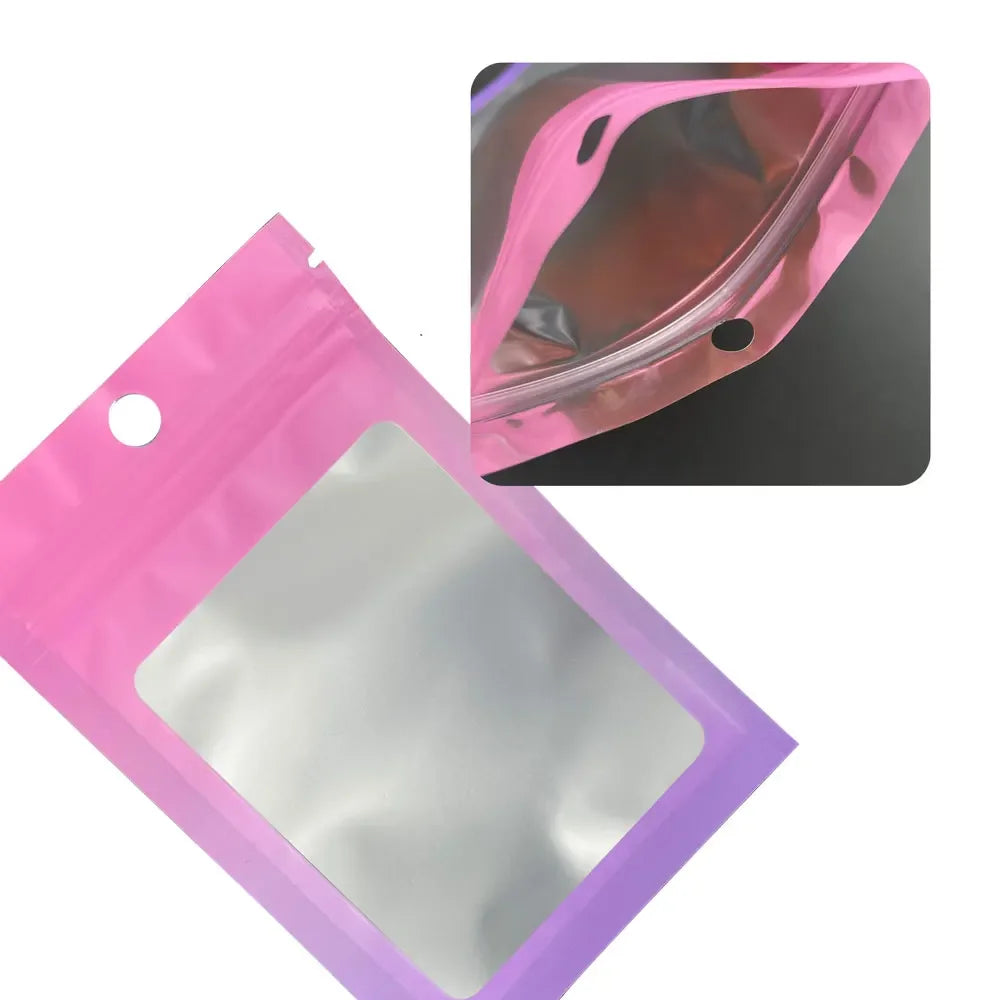 100Pcs Mini Transparent Resealable Ziplock Jewelry Packing Bags Ideal for Nail Accessories Small Business Packaging Pouches