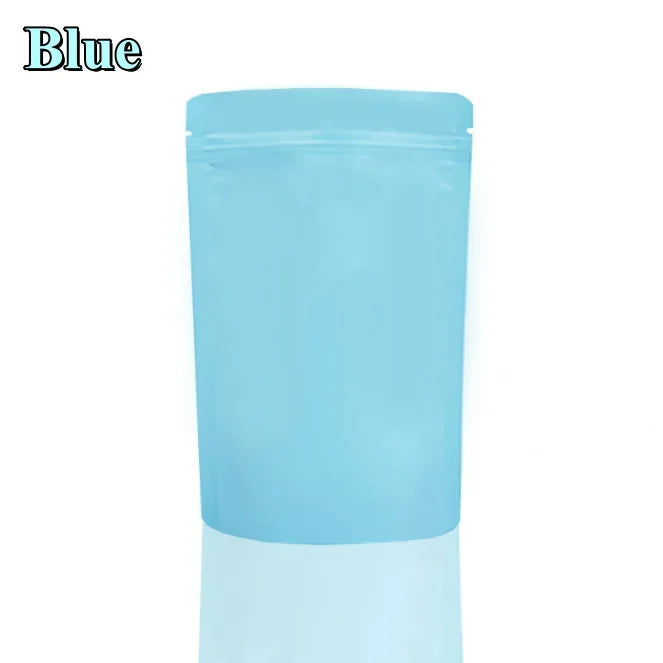 100Pcs Resealable Stand Up Matte Aluminum Foil Ziplock Bags Ideal for Coffee Beans Candy Snacks Xmas Gifts Packaging Pouches