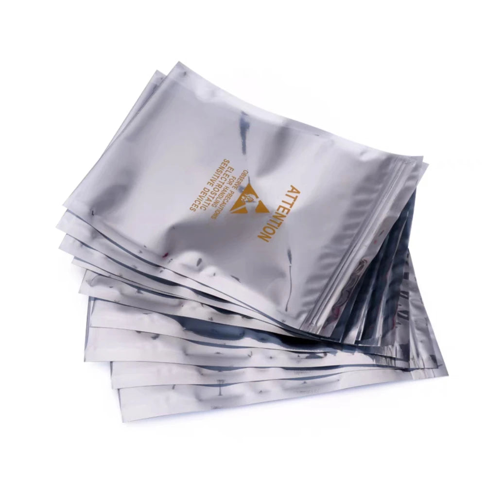 100Pcs Anti-Static Shielding Ziplock Bags ESD Safe Dustproof Packaging Pouches for Electronics DIY Projects Hard Disk Mainboard