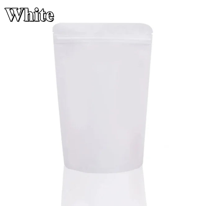 100Pcs Resealable Stand Up Matte Aluminum Foil Ziplock Bags Ideal for Coffee Beans Candy Snacks Xmas Gifts Packaging Pouches