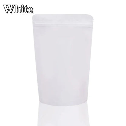 100Pcs Resealable Stand Up Matte Aluminum Foil Ziplock Bags Ideal for Coffee Beans Candy Snacks Xmas Gifts Packaging Pouches