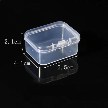 20Pcs Mini Clear Plastic Storage Box Jewelry Ornament Office Case Transparent Organizer Multifunctional Portable Package Boxes