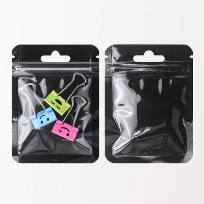 100Pcs Premium Holographic Self-Sealing Bags Transparent Jewelry Nail Art Packaging Ideal for Lip Products Craft Supplies