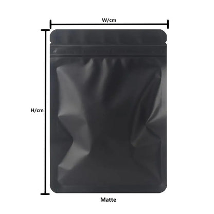 100Pcs Double Sided Frosted Mylar Bags Waterproof Flat Bottom Aluminum Foil Zip Lock Bags for Food Storage Crafting