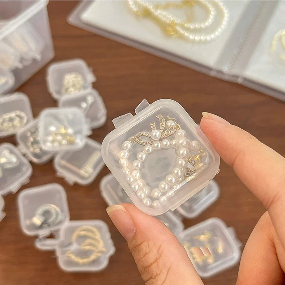 20Pcs Mini Clear Plastic Storage Box Jewelry Ornament Office Case Transparent Organizer Multifunctional Portable Package Boxes