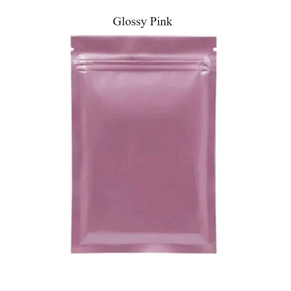 100 шт. многоразовых пакетов из толстой алюминиевой фольги с застежкой-молнией, плоские пакеты для хранения продуктов, закусок, ювелирных изделий, кофе, конфет, шоколада 