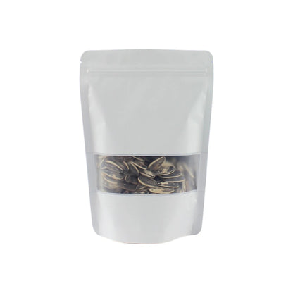 Colored Aluminum Foil Bag Matte Window Stand Up Plated Self Sealing Frosted Food Packaging Candy Snack Sealed Pouches