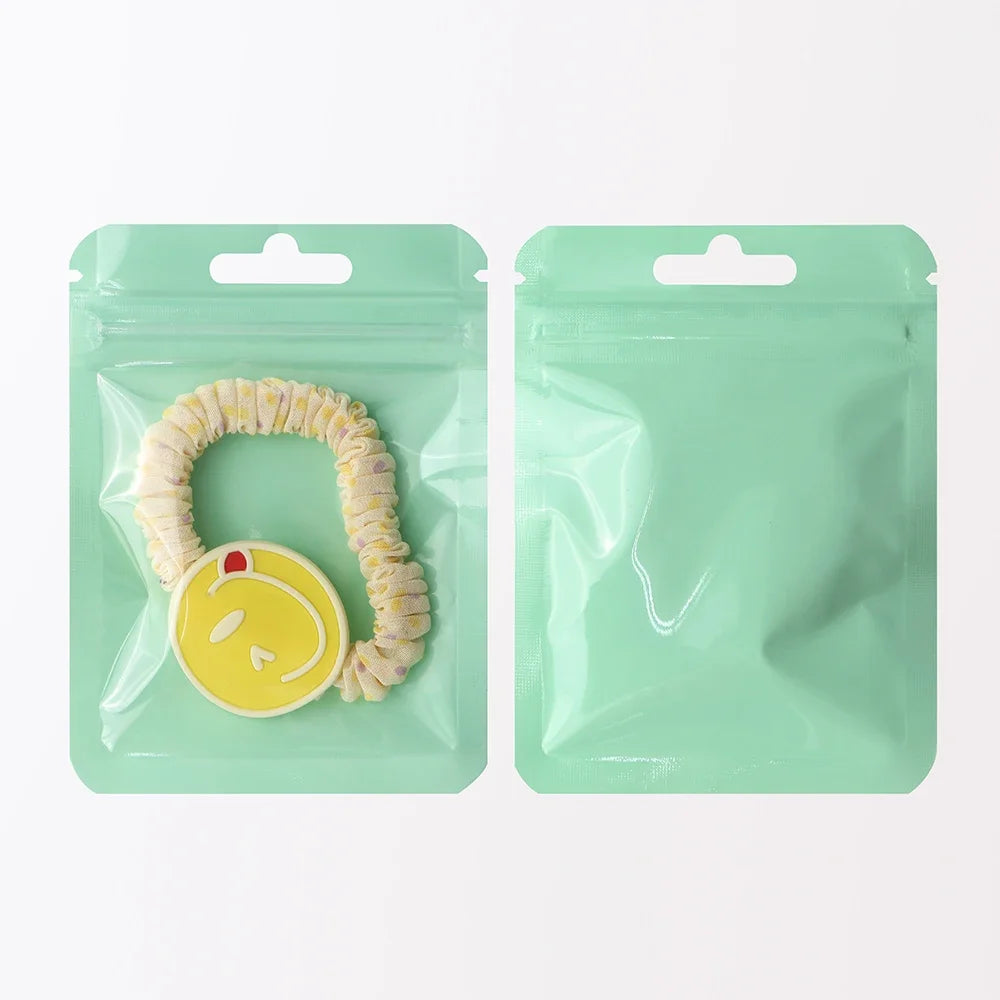 100Pcs Premium Holographic Self-Sealing Bags Transparent Jewelry Nail Art Packaging Ideal for Lip Products Craft Supplies