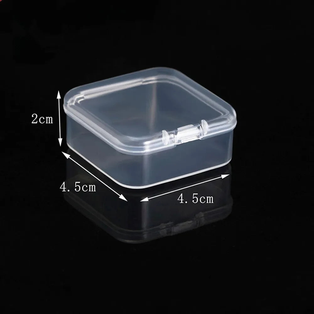 20Pcs Mini Clear Plastic Storage Box Jewelry Ornament Office Case Transparent Organizer Multifunctional Portable Package Boxes