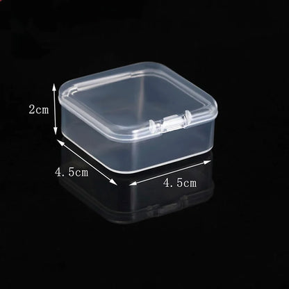 20Pcs Mini Clear Plastic Storage Box Jewelry Ornament Office Case Transparent Organizer Multifunctional Portable Package Boxes