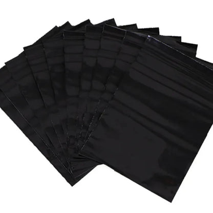 100 шт. черных многоразовых полиэтиленовых пластиковых пакетов с застежкой-молнией, светонепроницаемых портативных мешочков для хранения подарков, электроники, инструментов, праздничных принадлежностей 