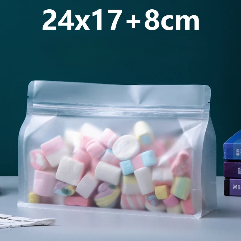 50 шт. многоразовых прозрачных пластиковых пакетов с застежкой-молнией, с отверстием для подвешивания, для упаковки закусок к кофе и хранения на свадебных вечеринках 