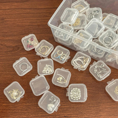20Pcs Mini Clear Plastic Storage Box Jewelry Ornament Office Case Transparent Organizer Multifunctional Portable Package Boxes