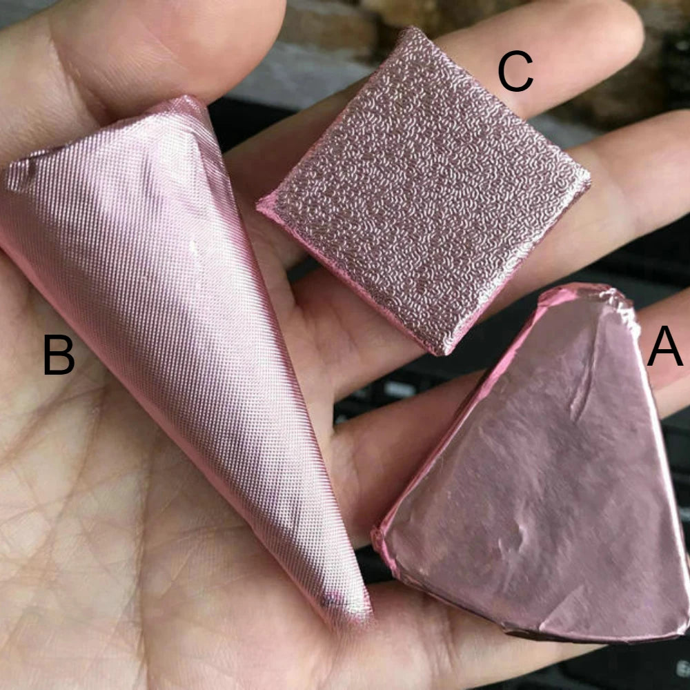 500Pcs Colored Aluminum Foil Paper Chocolate Candy Little Green Tea Glutinous Rice Egg Sesame Pill Pink Tin Paper