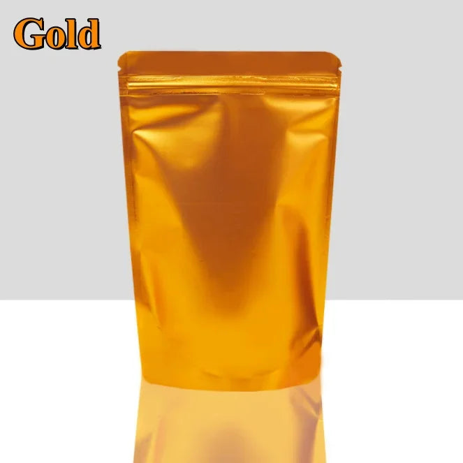 100Pcs Resealable Stand Up Matte Aluminum Foil Ziplock Bags Ideal for Coffee Beans Candy Snacks Xmas Gifts Packaging Pouches