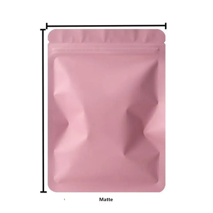 100Pcs Double Sided Frosted Mylar Bags Waterproof Flat Bottom Aluminum Foil Zip Lock Bags for Food Storage Crafting