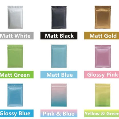 100 шт. многоразовых пакетов из толстой алюминиевой фольги с застежкой-молнией, плоские пакеты для хранения продуктов, закусок, ювелирных изделий, кофе, конфет, шоколада 