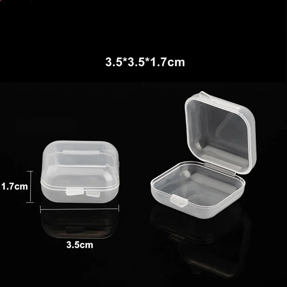 20Pcs Mini Clear Plastic Storage Box Jewelry Ornament Office Case Transparent Organizer Multifunctional Portable Package Boxes
