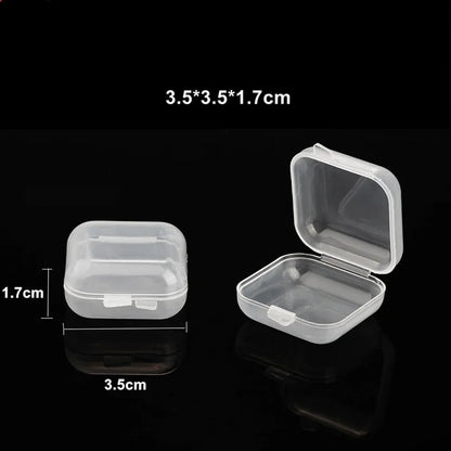 20Pcs Mini Clear Plastic Storage Box Jewelry Ornament Office Case Transparent Organizer Multifunctional Portable Package Boxes