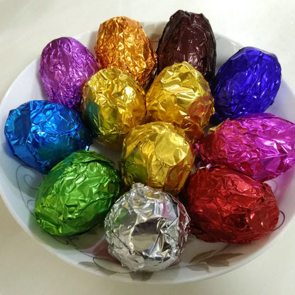 500Pcs Colored Aluminum Foil Paper Chocolate Candy Little Green Tea Glutinous Rice Egg Sesame Pill Pink Tin Paper