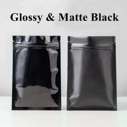 100 шт. многоразовых плоских глянцевых матовых алюминиевых фольгированных пакетов с застежкой-молнией, идеально подходящих для упаковки кофе, специй, семян, закусок, конфет и чая 