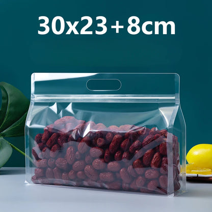 50 шт. многоразовых прозрачных пластиковых пакетов с застежкой-молнией, с отверстием для подвешивания, для упаковки закусок к кофе и хранения на свадебных вечеринках 