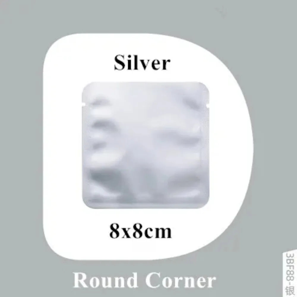 100Pcs Open Top Aluminum Foil Bags 2g-15g Tea Heat Sealing Pouches for Coffee Herbs Sugar Shampoo Powder Salt Packaging