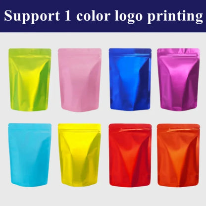 100Pcs Matte Aluminum Foil Ziplock Bags Thick Coffee Snack Tea Candy Pouches Resealable Moisture-Proof Durable Gift Packaging