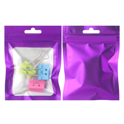 100 шт. матовой алюминиевой фольги прозрачные цветные рамки самозапечатывающиеся пакеты водонепроницаемые многоразовые подарочные пакеты с застежкой-молнией для ювелирных изделий 